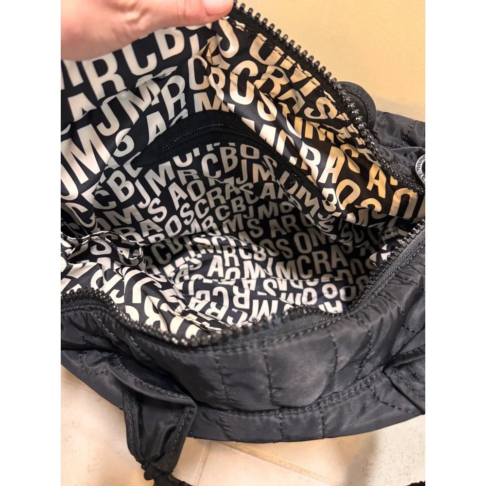 Marc by Marc Jacobs Black Quilted Nylon Tote Bag Shoulder‎ Handbag Babybag